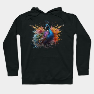 Peacock Splash Art: Dazzling Fantasy Display #1 Hoodie